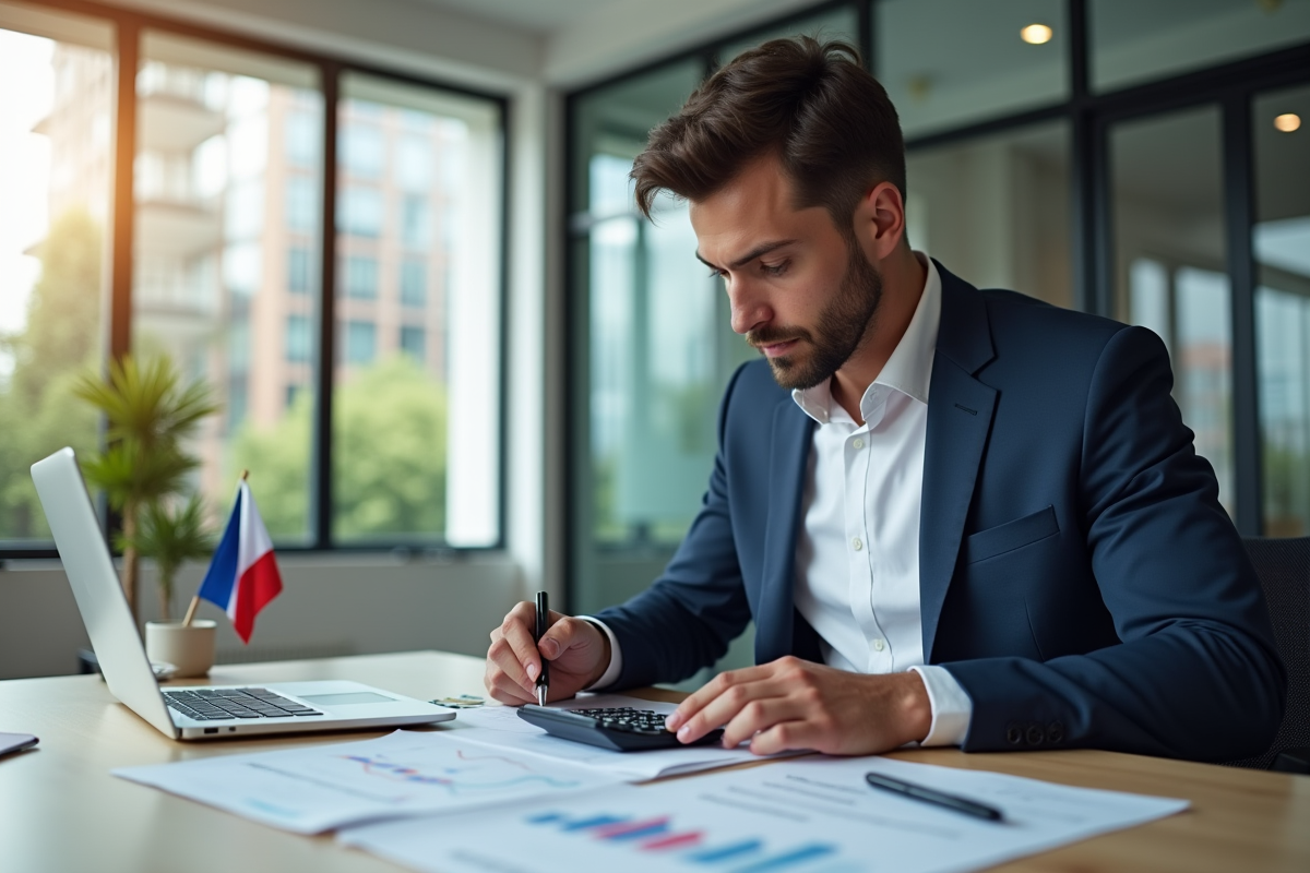 Personne d'affaires confiante analysant des documents financiers
