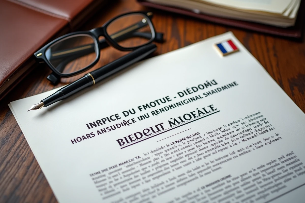 Délibération municipale sur les indemnités de fonction des élus posée sur un bureau en bois avec un stylo plume