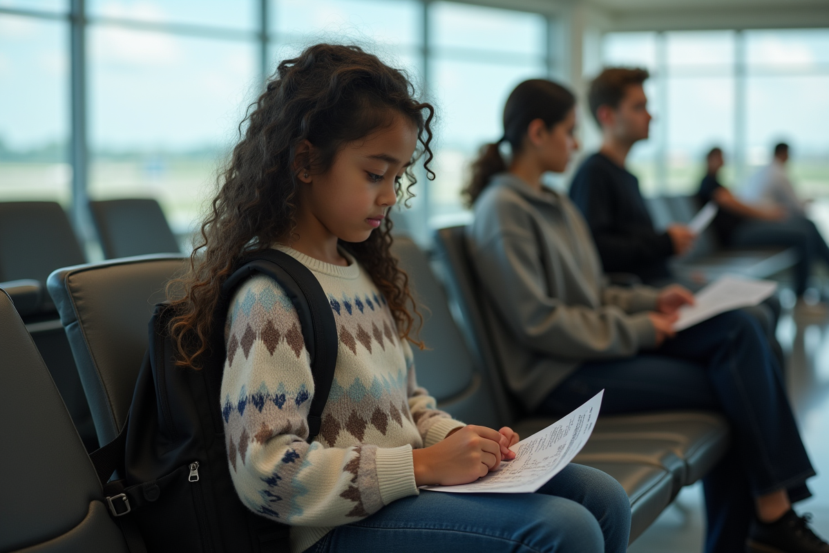 Fille de 13 ans assise dans un salon d