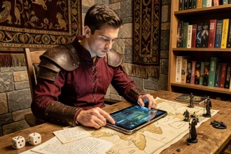 Joueur de Dofus étudiant une carte de quête pour la quête Dofus Pourpre avec des notes stratégiques et une interface de jeu