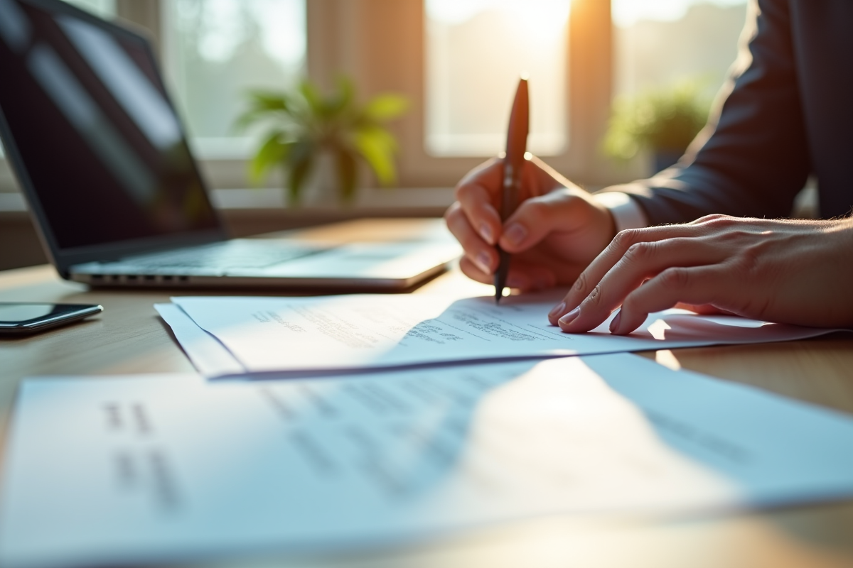 Main signant un contrat de formation dans un espace de travail moderne